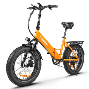 Vélo électrique pliable SAMEBIKE LOTDM200-II, moteur 750 W, batterie amovible 48 V 13 Ah, gros pneu 20 x 4,0 pouces, vitesse maximale 40 km/h, autonomie 80 km, système de suspension double, freins à disque mécaniques