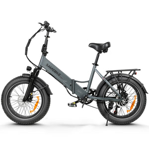 Vélo électrique pliable SAMEBIKE LOTDM200-II, moteur 750 W, batterie amovible 48 V 13 Ah, gros pneu 20 x 4,0 pouces, vitesse maximale 40 km/h, autonomie 80 km, système de suspension double, freins à disque mécaniques