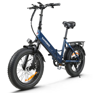 Vélo électrique pliable SAMEBIKE LOTDM200-II, moteur 750 W, batterie amovible 48 V 13 Ah, gros pneu 20 x 4,0 pouces, vitesse maximale 40 km/h, autonomie 80 km, système de suspension double, freins à disque mécaniques