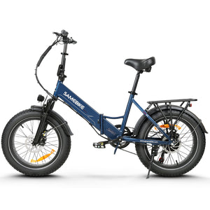 Vélo électrique pliable SAMEBIKE LOTDM200-II, moteur 750 W, batterie amovible 48 V 13 Ah, gros pneu 20 x 4,0 pouces, vitesse maximale 40 km/h, autonomie 80 km, système de suspension double, freins à disque mécaniques