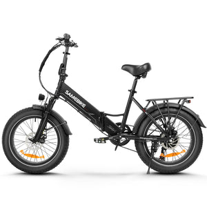 Vélo électrique pliable SAMEBIKE LOTDM200-II, moteur 750 W, batterie amovible 48 V 13 Ah, gros pneu 20 x 4,0 pouces, vitesse maximale 40 km/h, autonomie 80 km, système de suspension double, freins à disque mécaniques