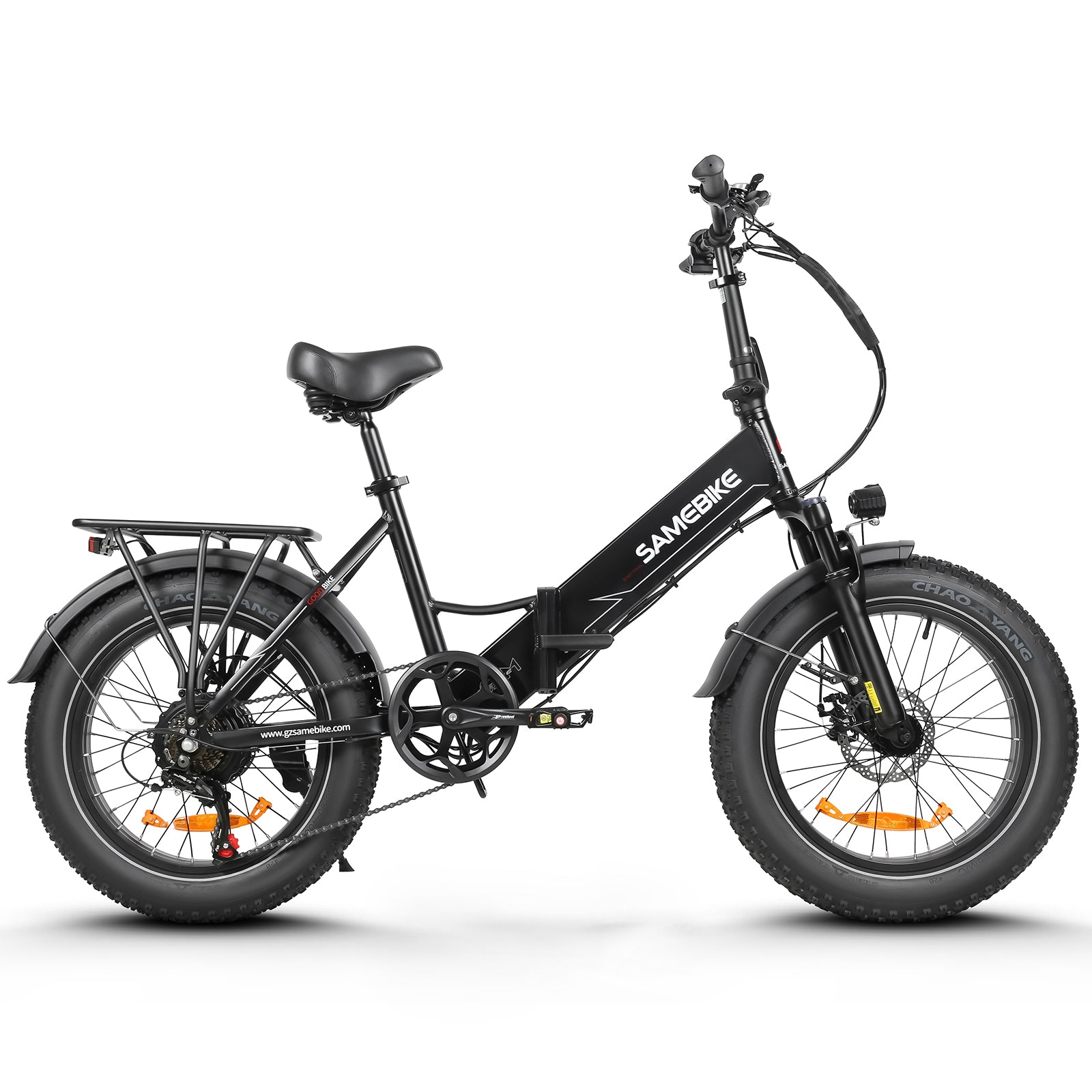 Vélo électrique pliable SAMEBIKE LOTDM200-II, moteur 750 W, batterie amovible 48 V 13 Ah, gros pneu 20 x 4,0 pouces, vitesse maximale 40 km/h, autonomie 80 km, système de suspension double, freins à disque mécaniques