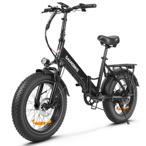 Vélo électrique pliable SAMEBIKE LOTDM200-II, moteur 750 W, batterie amovible 48 V 13 Ah, gros pneu 20 x 4,0 pouces, vitesse maximale 40 km/h, autonomie 80 km, système de suspension double, freins à disque mécaniques