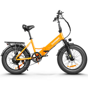 Vélo électrique pliable SAMEBIKE LOTDM200-II, moteur 750 W, batterie amovible 48 V 13 Ah, gros pneu 20 x 4,0 pouces, vitesse maximale 40 km/h, autonomie 80 km, système de suspension double, freins à disque mécaniques