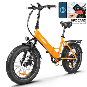 Vélo électrique pliable SAMEBIKE LOTDM200-II, moteur 750 W, batterie amovible 48 V 13 Ah, gros pneu 20 x 4,0 pouces, vitesse maximale 40 km/h, autonomie 80 km, système de suspension double, freins à disque mécaniques