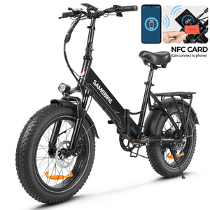 Vélo électrique pliable SAMEBIKE LOTDM200-II, moteur 750 W, batterie amovible 48 V 13 Ah, gros pneu 20 x 4,0 pouces, vitesse maximale 40 km/h, autonomie 80 km, système de suspension double, freins à disque mécaniques