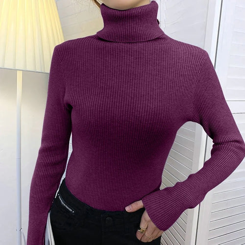 Femme - Pull à col roulé pour femme, pulls doux, automne et hiver 2024 )