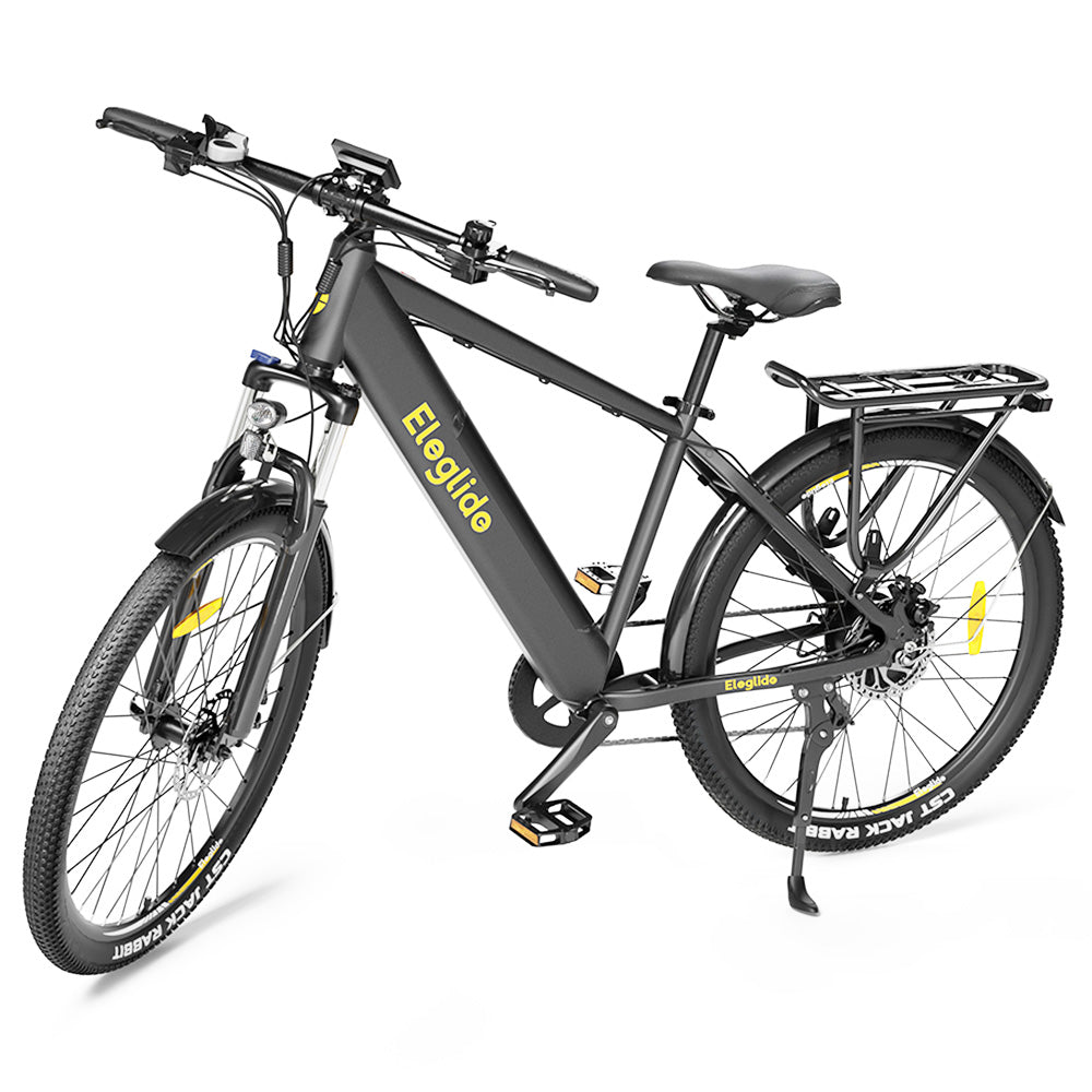 Eleglide T1 Step-Over, Vélo de randonnée électrique, pneus de 27,5 pouces, batteries doubles 36 V 13 Ah + 13 Ah, moteur 250 W, Shimano 7 vitesses, vitesse maximale 25 km/h, portée maximale 100 km, étanchéité IPX4, frein à double disque - Noir